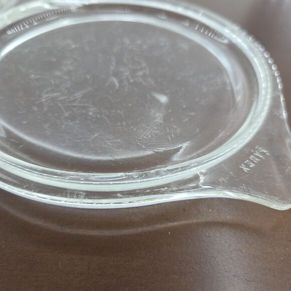 Pyrex Glass Casserole Replacement Lids Lot Of 2 Clear Round 475-C31 With Handles - Picture 8 of 9